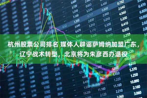 杭州股票公司排名 媒体人辟谣萨姆纳加盟广东，辽宁战术转型，北京将为朱彦西办退役